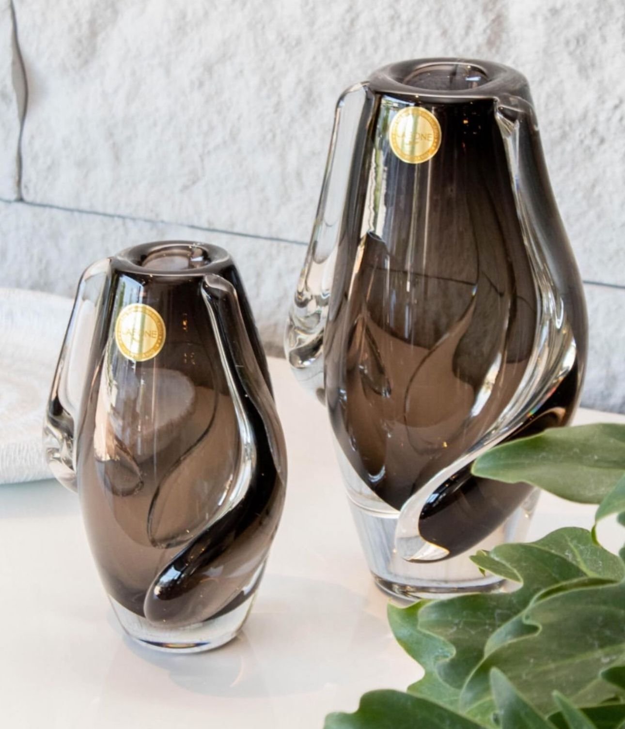 Vaso Cristal Murano Columbus M Ônix